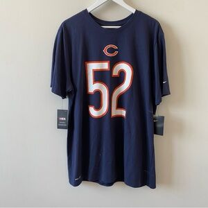 Chicago Bears 52 Khalil Mack Nike Blue Sports Jersey Dri-Fit T-Shirt Size XXL